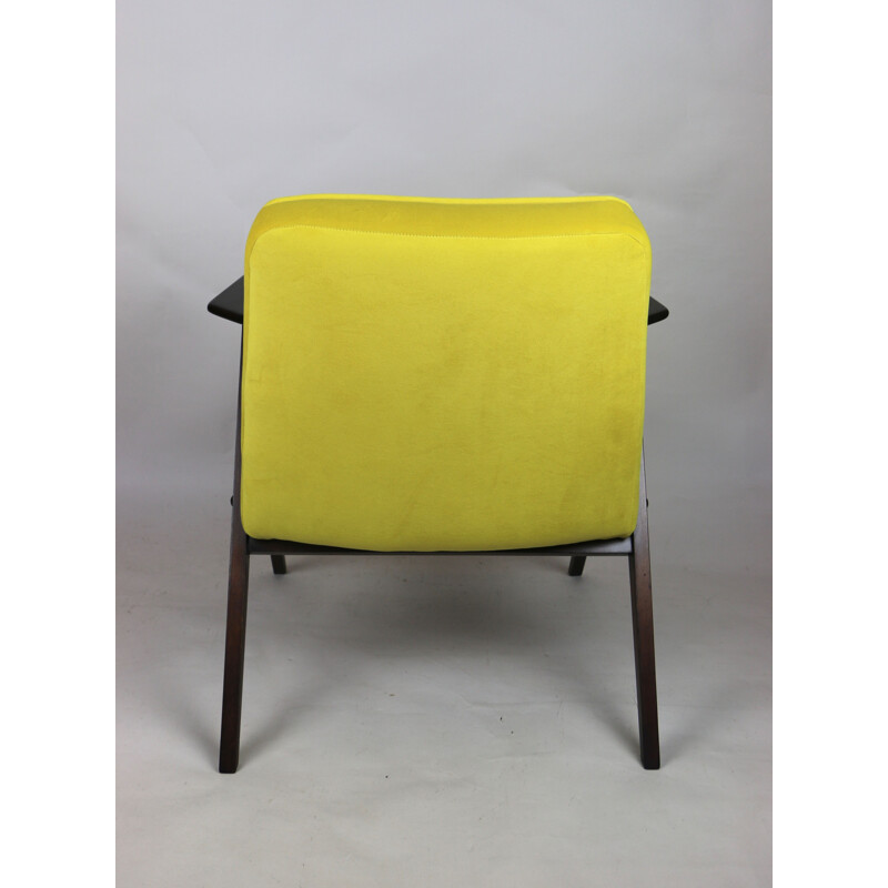 Vintage yellow Bunny armchair by Józef Chierowski 1970
