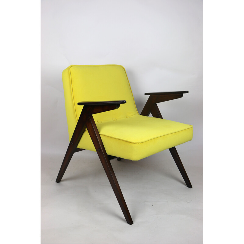 Vintage yellow Bunny armchair by Józef Chierowski 1970