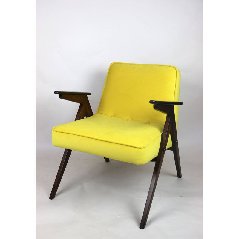 Vintage yellow Bunny armchair by Józef Chierowski 1970