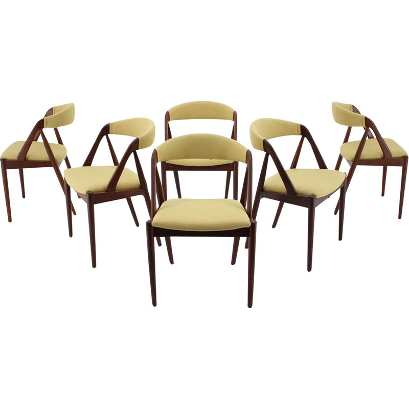 Set of 6 vintage teak chairs Model 31 by Kai Kristiansen for Shou Andersen Denmark 1960s