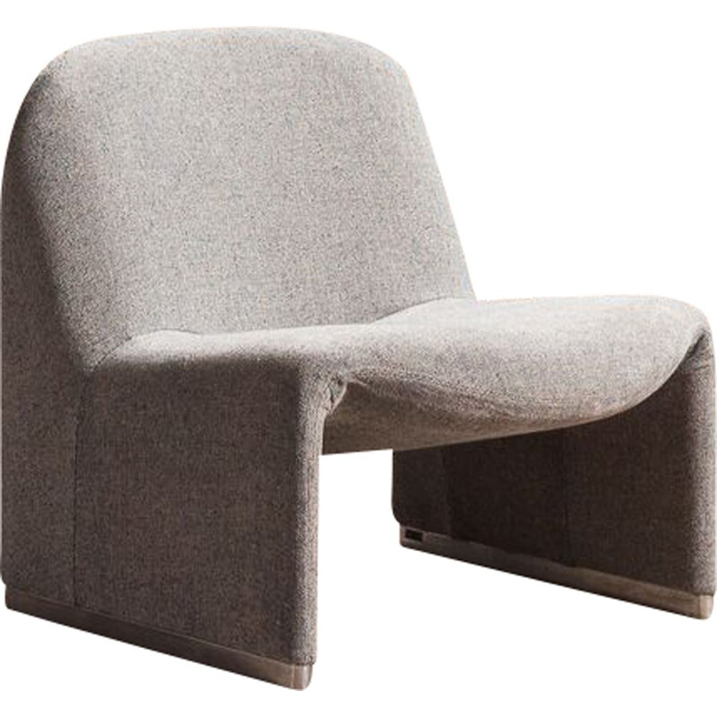 Vintage Alky armchair redesigned with grey fabric by Giancarlo Piretti for Artifort 1970s