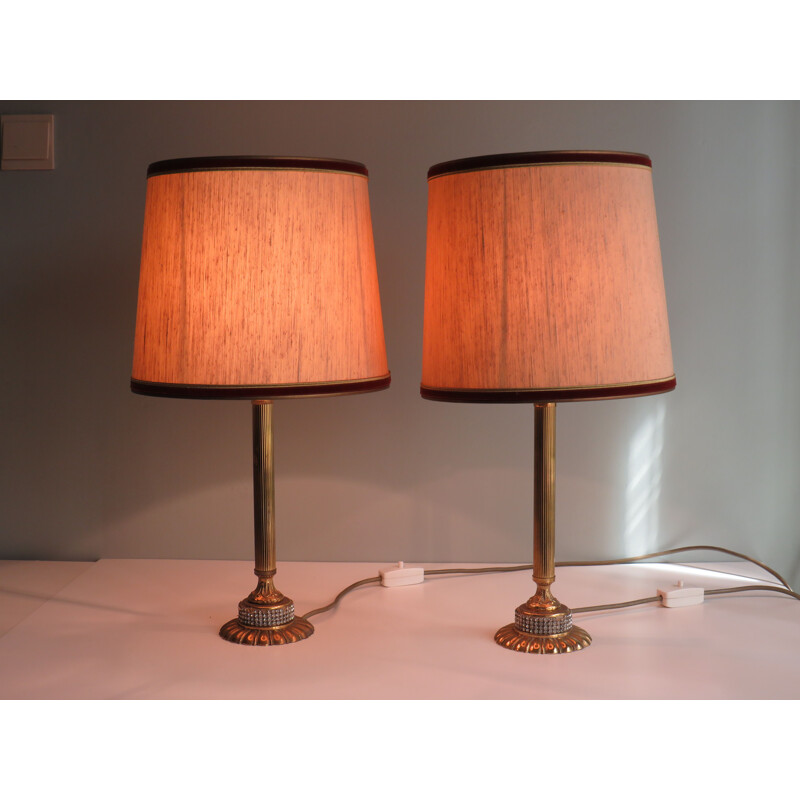 Pair of Hollywood Regency table lamps 1970s