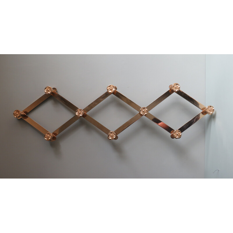 Vintage Hollywood Regency wall coat rack