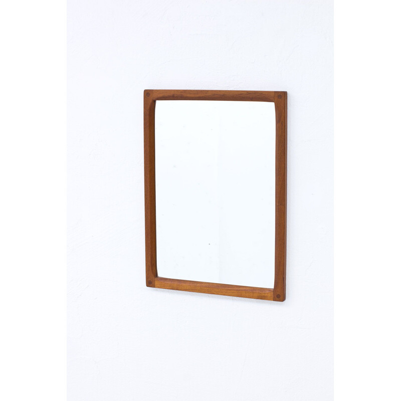 Vintage teak wall mirror by Kai Kristiansen for Aksel Kjersgaard Denmark 1950s