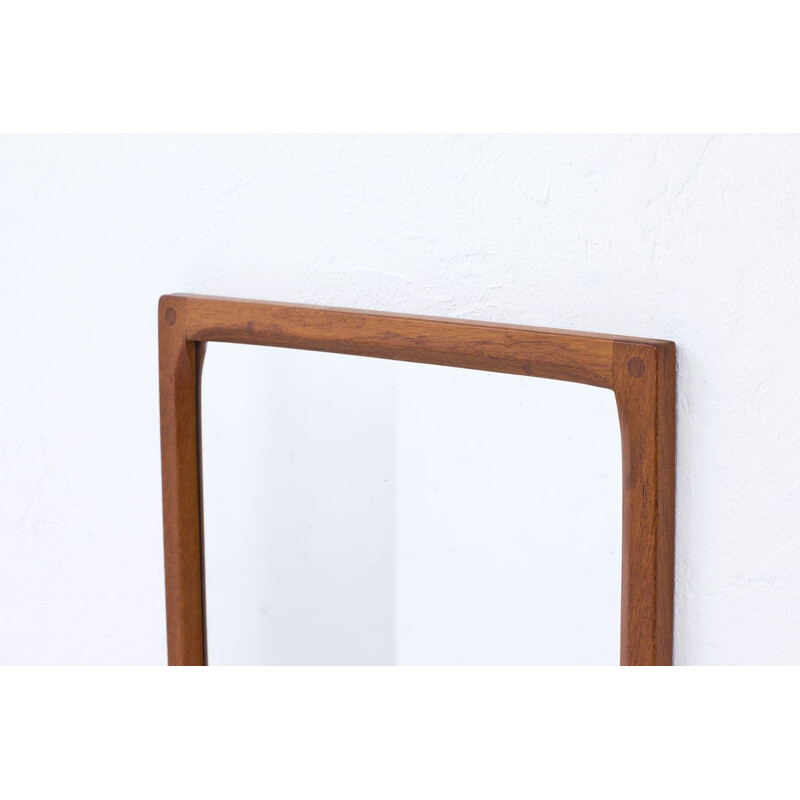 Vintage teak wall mirror by Kai Kristiansen for Aksel Kjersgaard Denmark 1950s