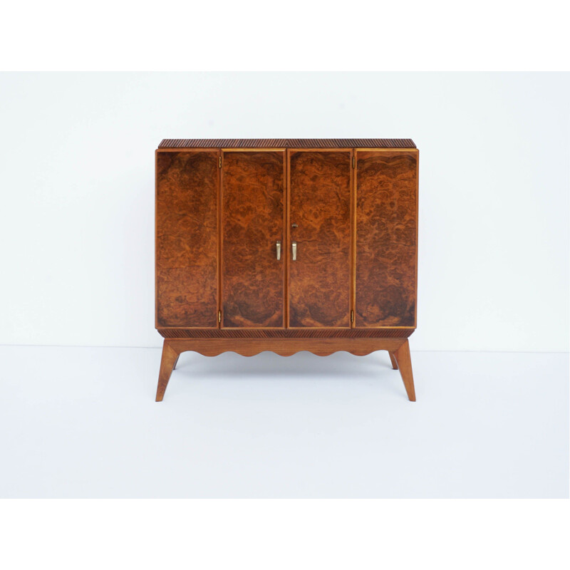 Vintage walnut bar furniture by Emilio Lancia &Gio Ponti 1940s