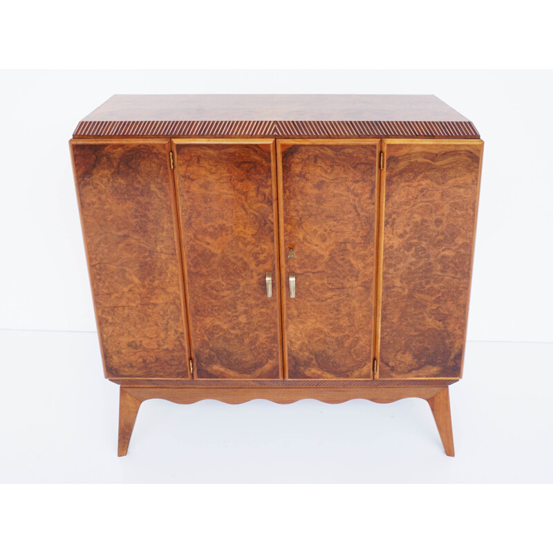 Vintage walnut bar furniture by Emilio Lancia &Gio Ponti 1940s