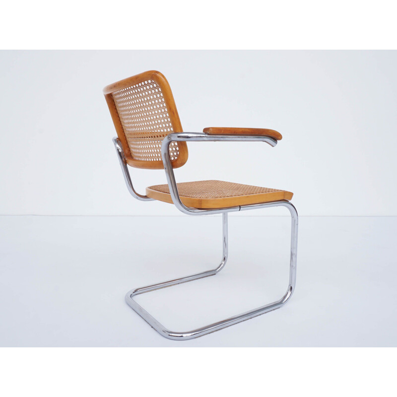 Vintage chair with armrests Cesca from Thonet by Marcel Breuer Germany 1984s