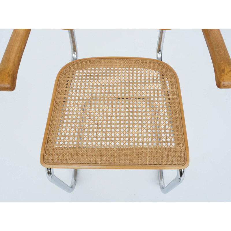 Vintage chair with armrests Cesca from Thonet by Marcel Breuer Germany 1984s