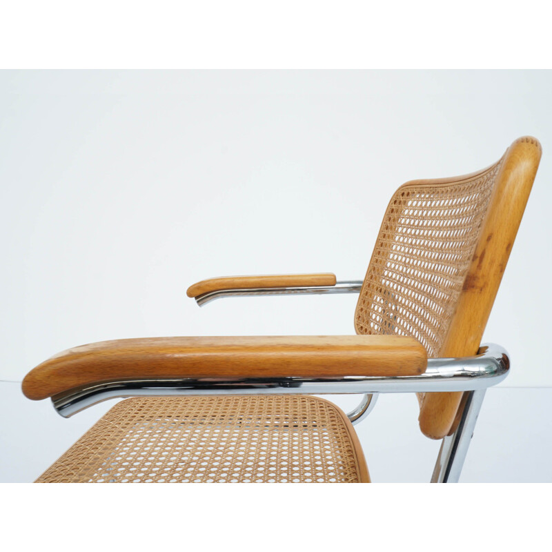 Vintage chair with armrests Cesca from Thonet by Marcel Breuer Germany 1984s