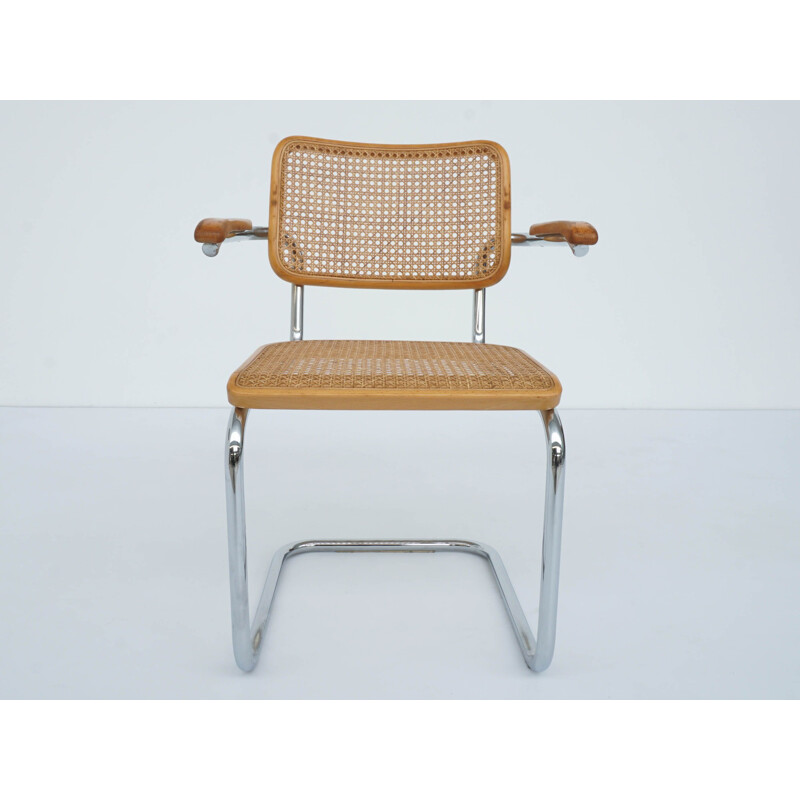 Vintage chair with armrests Cesca from Thonet by Marcel Breuer Germany 1984s