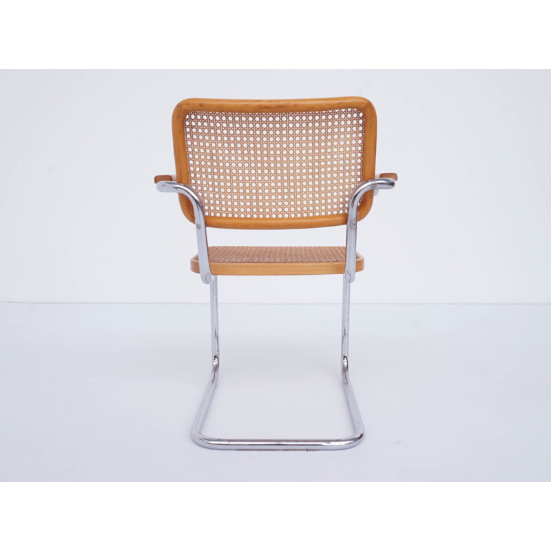 Vintage chair with armrests Cesca from Thonet by Marcel Breuer Germany 1984s