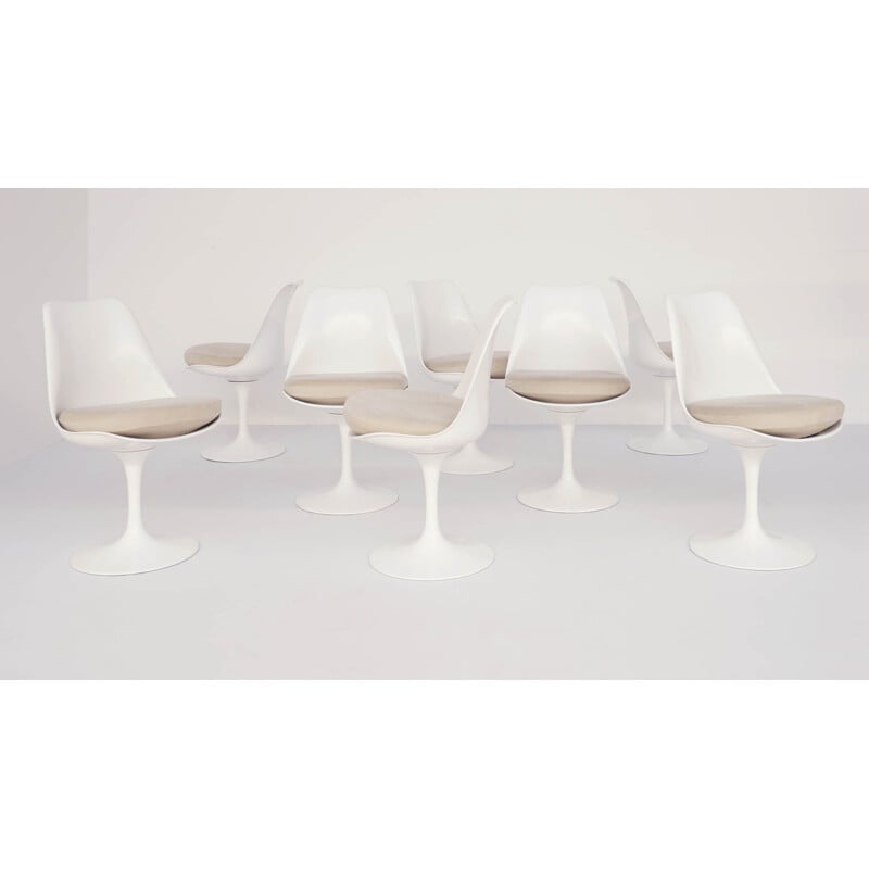 Set of 6 vintage Tulip swivel chairs by Eero Saarinen for Knoll International USA 1957s