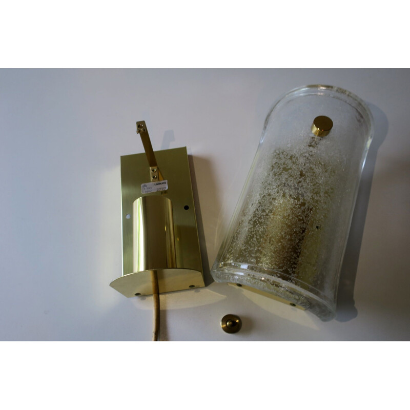 Pair of vintage Limburg sconces with melting glass and brass 1960s