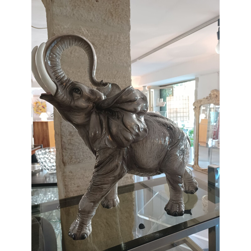  Vintage large ceramic Elephant Italy 1970s