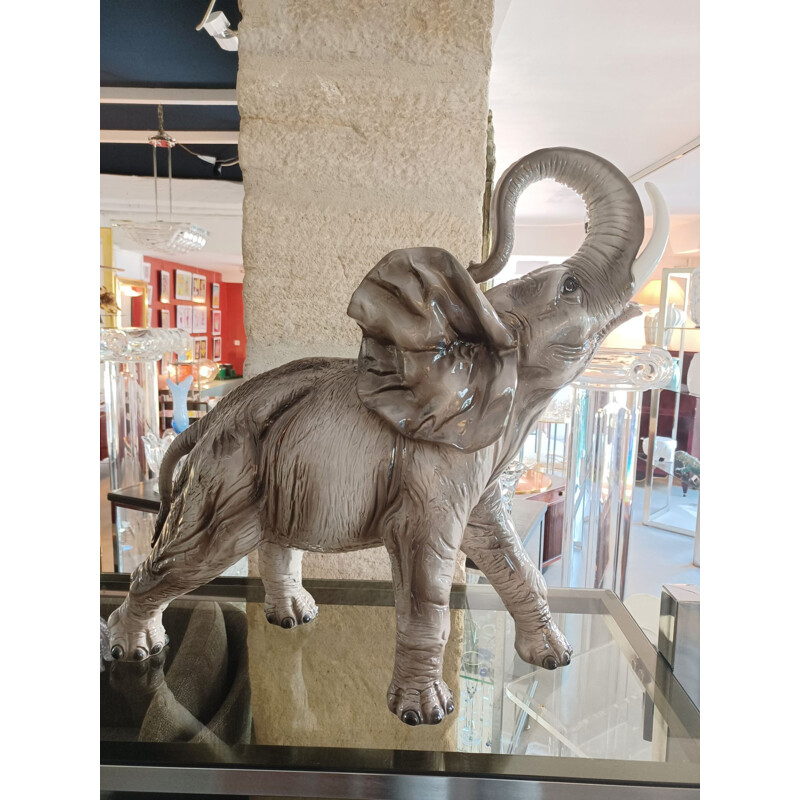  Vintage large ceramic Elephant Italy 1970s
