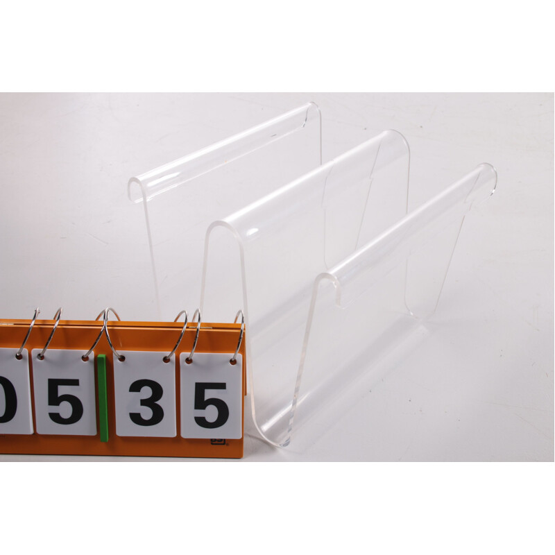 Vintage Plexiglas magazine rack, Netherlands 1970