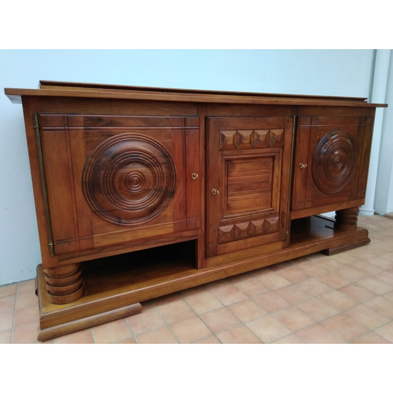 Vintage 3 door highboard by Charles Dudouyt 1950