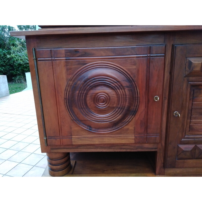 Vintage 3 door highboard by Charles Dudouyt 1950