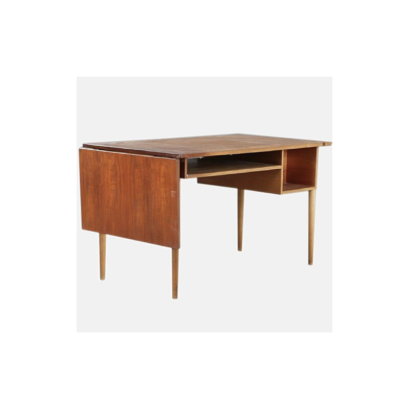 Bureau scandinave en teck avec allonge - 1960