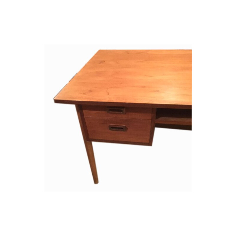 Danish desk in teck with extension - 1960s