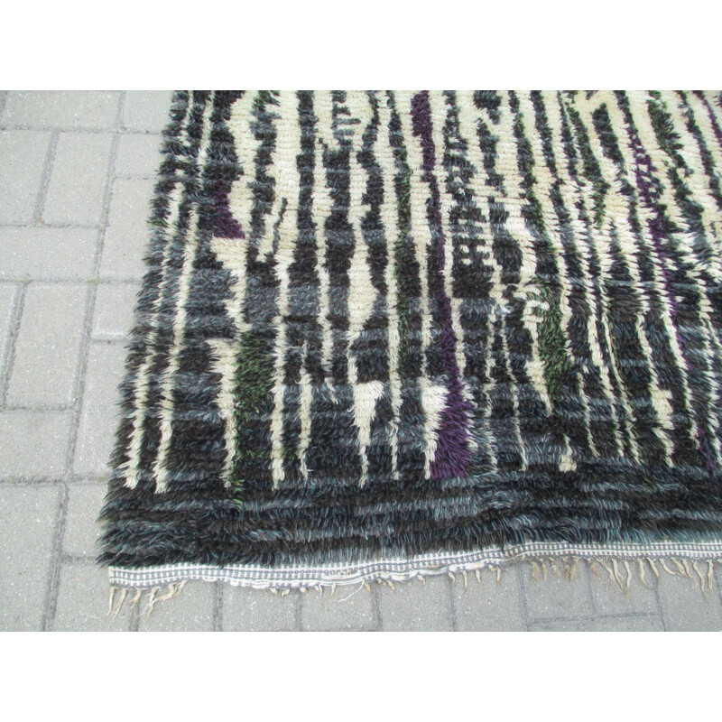 Tapete de lã Vintage Rya tamanho 195x140, Suécia 1960