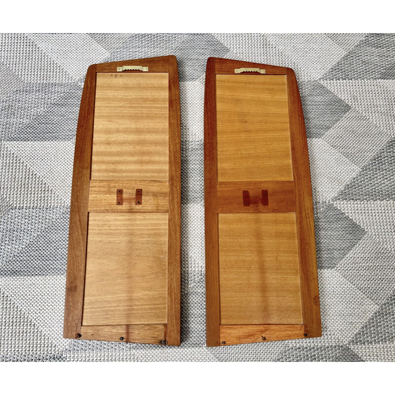 Pair of vintage teak wall mirrors 1960s