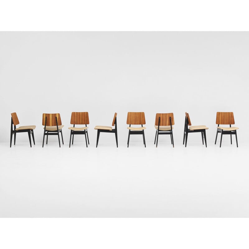 Ensemble de 8 chaises vintage par Luxus Jos De Mey