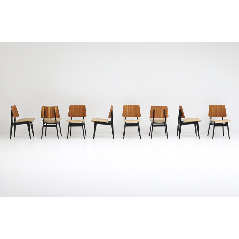 Set of 8 vintage chairs by Luxus Jos De Mey