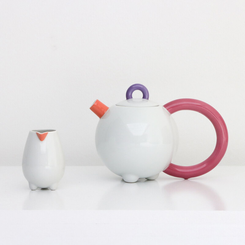 Teapot with vintage milk jug Matteo Thun 1989s