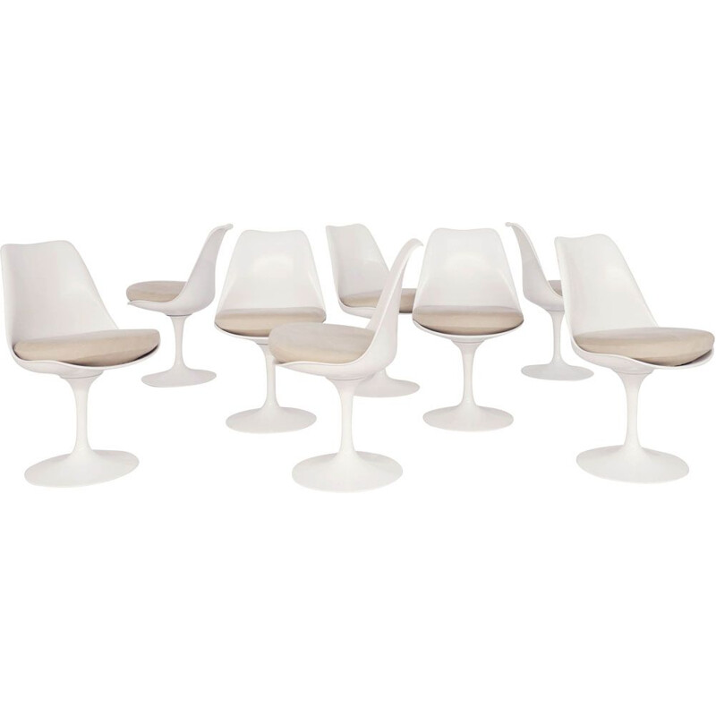 Set of 6 vintage Tulip swivel chairs by Eero Saarinen for Knoll International USA 1957s