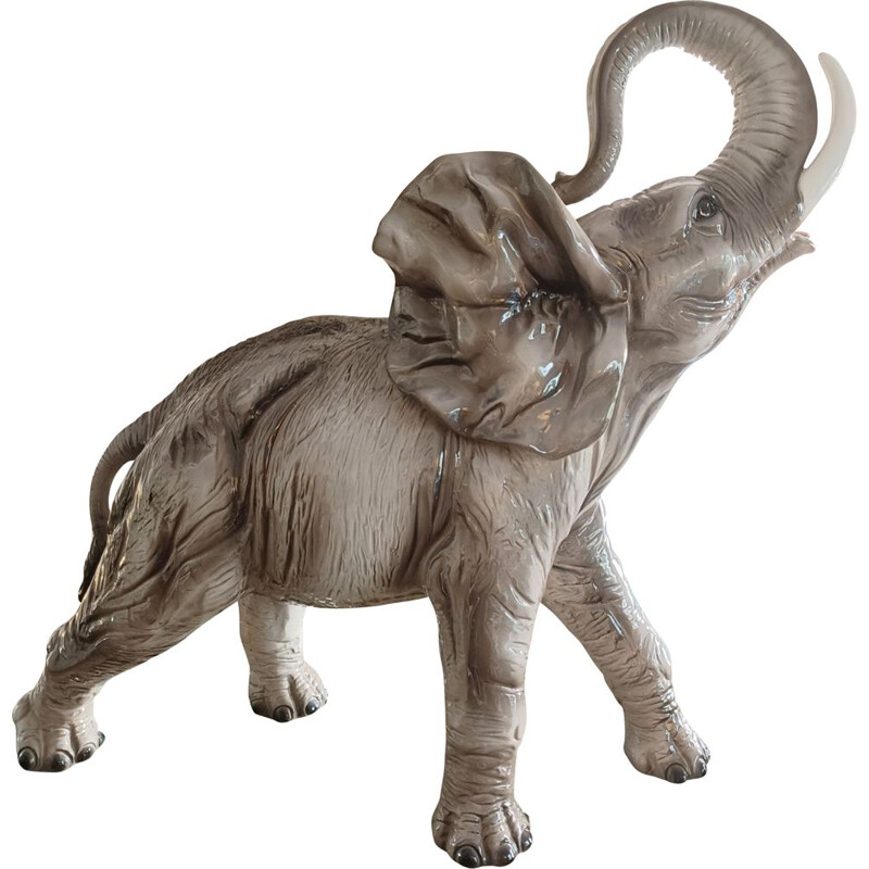  Vintage large ceramic Elephant Italy 1970s
