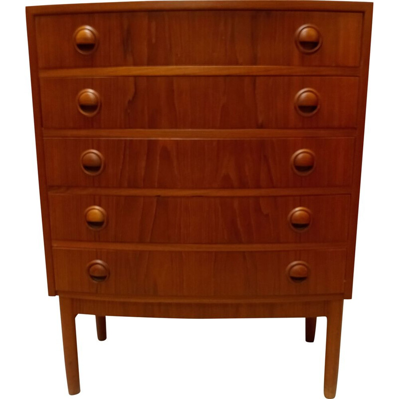 Vintage teak chest of drawers by Kai Kristiansen for Feldballes Mobelfabrik, 1960.