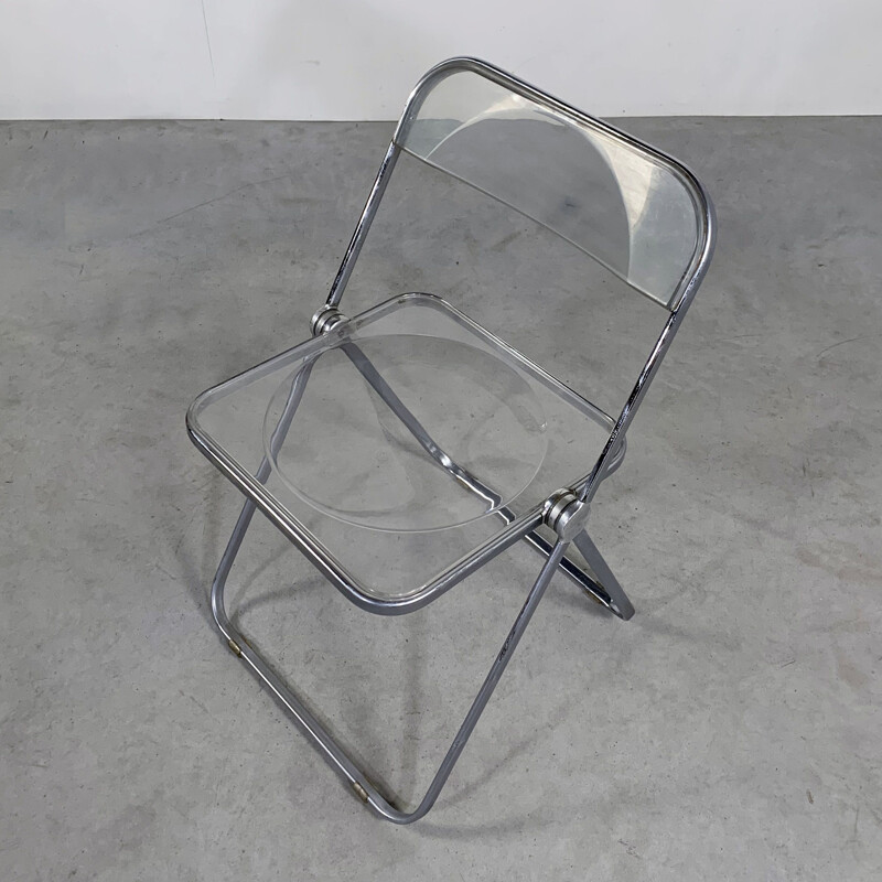 Vintage folding chair Lucite Plia by Giancarlo Piretti for Castelli 1960s