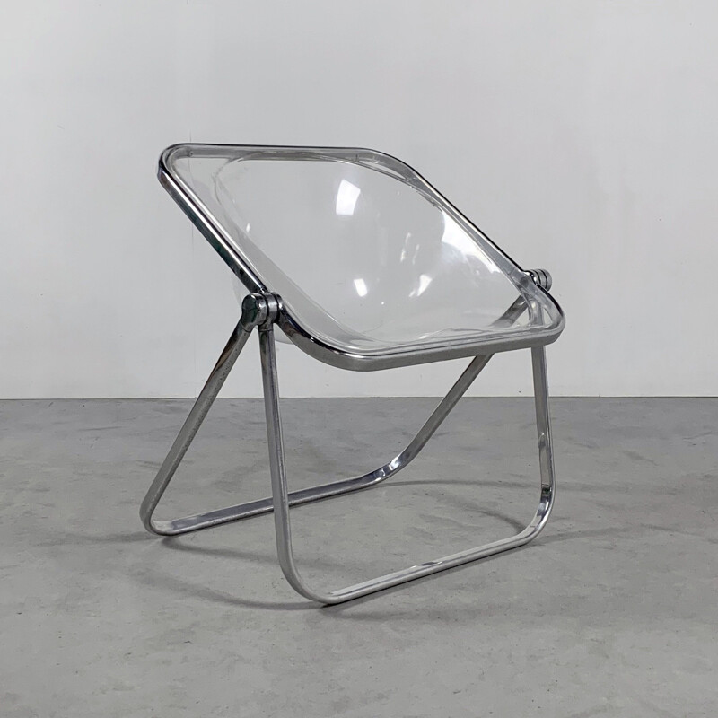 Vintage Clear Plona chair by Giancarlo Piretti for Castelli 1970s