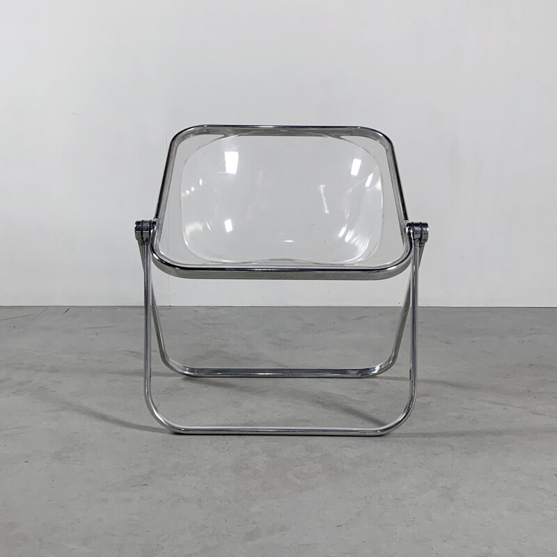 Vintage Clear Plona chair by Giancarlo Piretti for Castelli 1970s