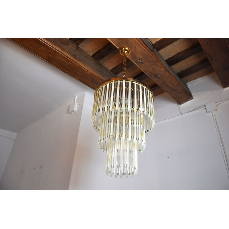 Vintage Venini chandelier 3 levels Italy 1970s