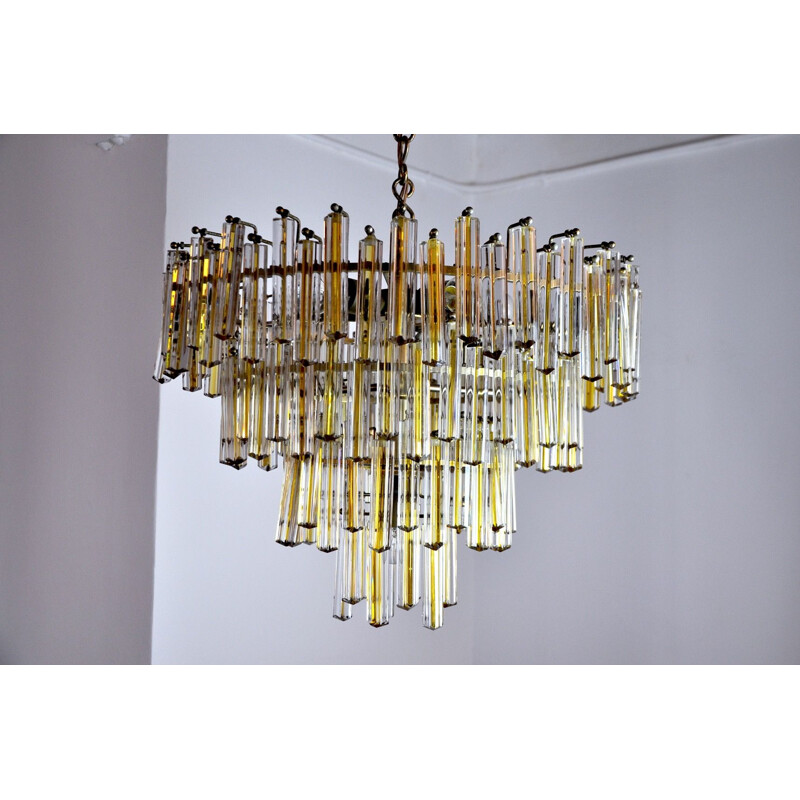 Vintage chandelier Paolo Venini  two-tone 4 levels Italy 1970s