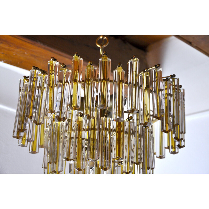 Vintage chandelier Paolo Venini two-tone 3 levels Italy 1970s