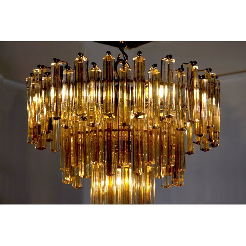 Vintage chandelier Paolo Venini two-tone 3 levels Italy 1970s