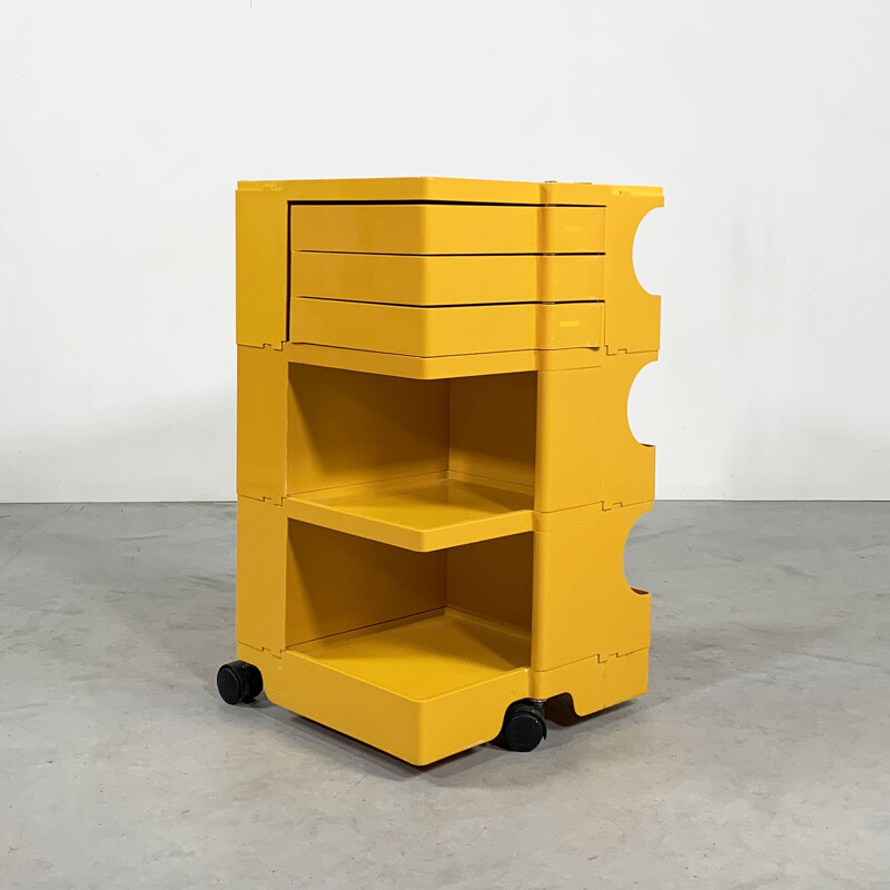 Vintage yellow Boby trolley by Joe Colombo for Bieffeplast 1960s