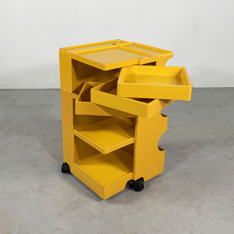 Vintage yellow Boby trolley by Joe Colombo for Bieffeplast 1960s