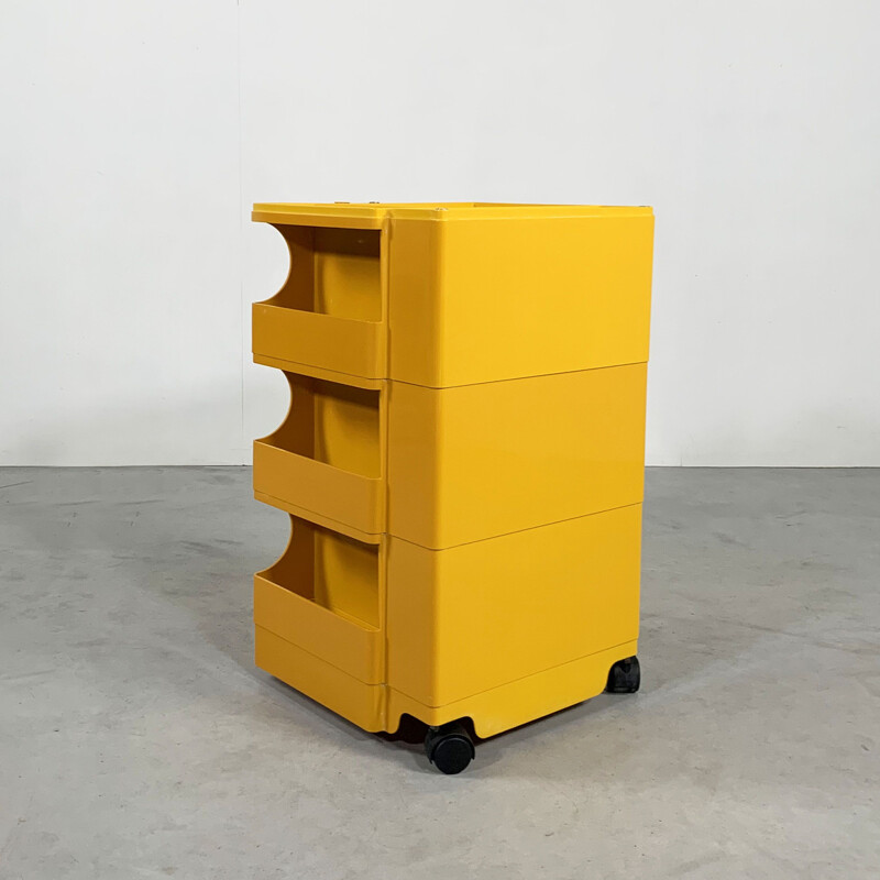 Vintage yellow Boby trolley by Joe Colombo for Bieffeplast 1960s