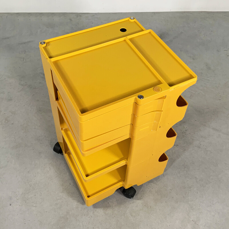 Vintage yellow Boby trolley by Joe Colombo for Bieffeplast 1960s