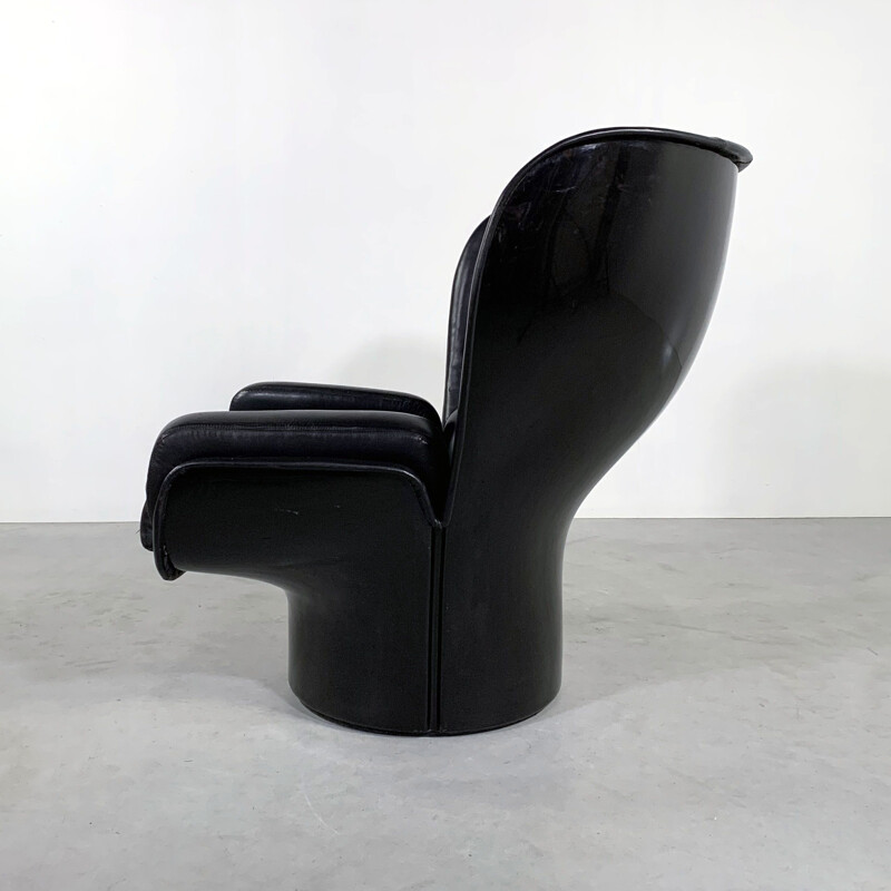 Vintage black Elda armchair by Joe Colombo for Comfort 1960s