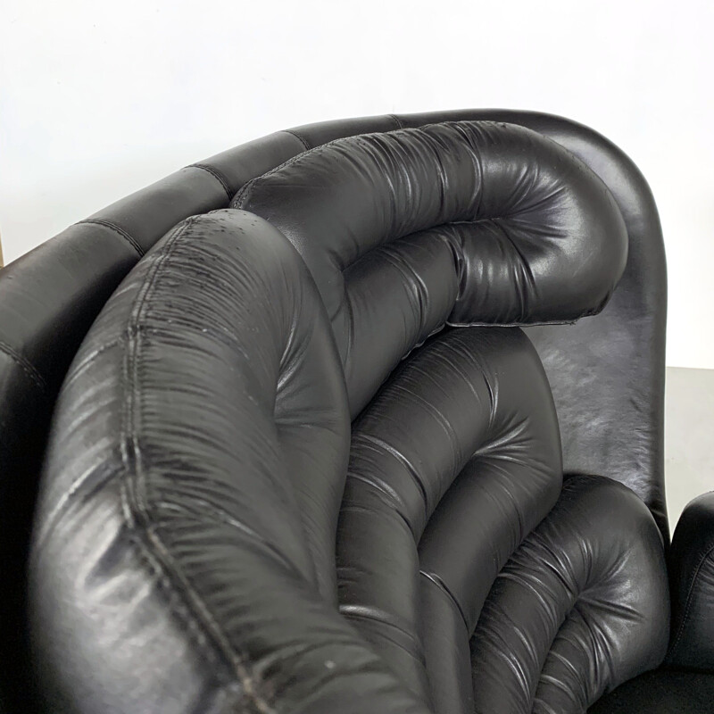 Vintage black Elda armchair by Joe Colombo for Comfort 1960s