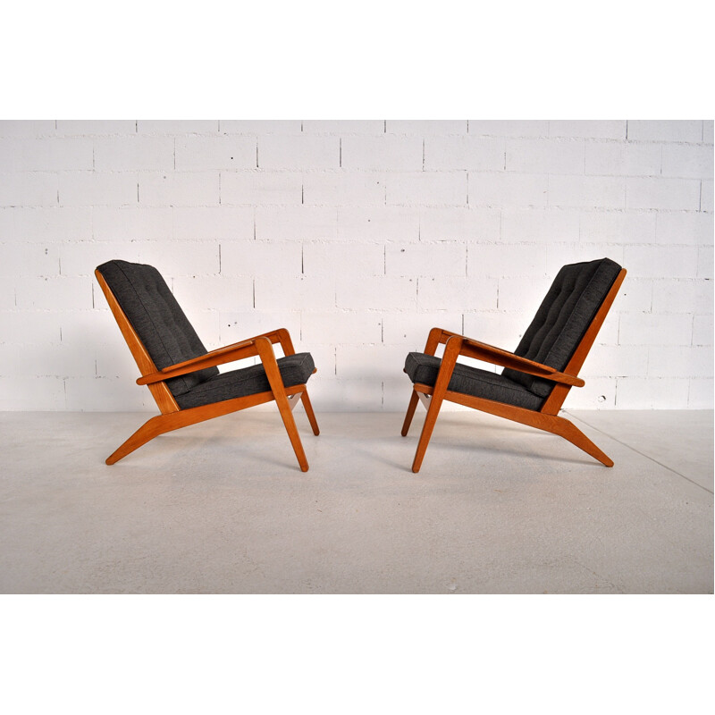 Pair of armchair "FS105", Pierre GUARICHE - 1940s