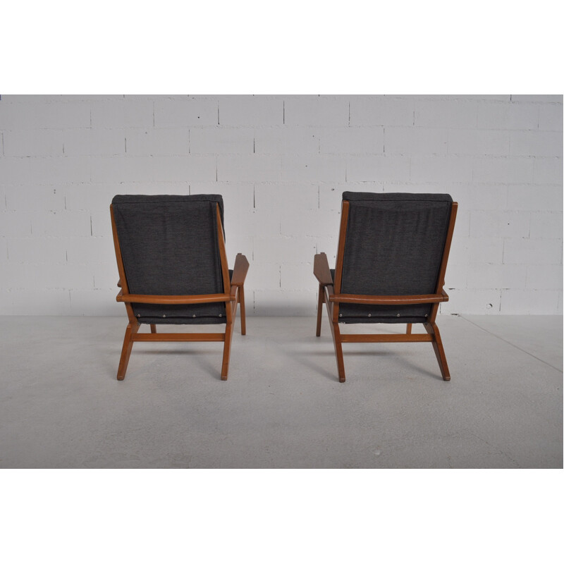 Pair of armchair "FS105", Pierre GUARICHE - 1940s