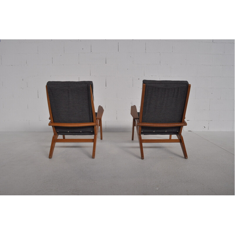 Paire de fauteuils "FS105", Pierre GUARICHE - années 40
