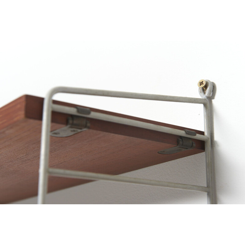 Mid century wall system in teak with 11 shelves By Nisse Strinning for String, Sweden 1950s